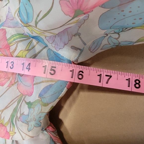 Forever 21 Size S Organza Puff Sleeve Babydoll Mini Dress, Exc. Used Condition - Picture 11 of 16